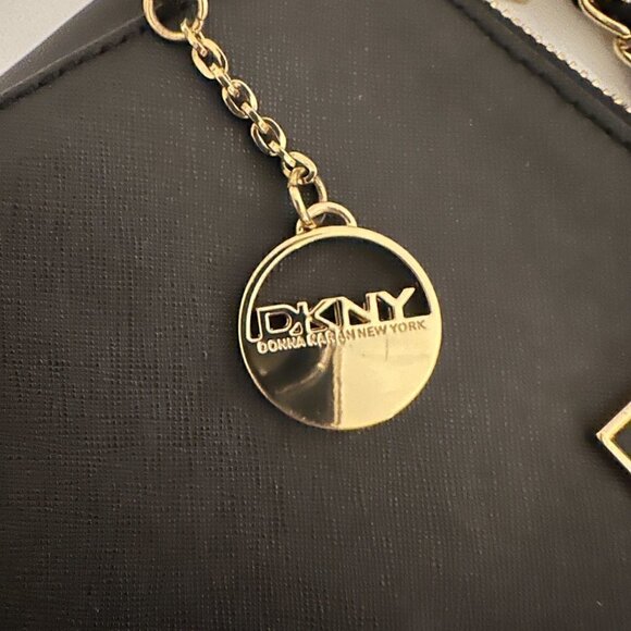 euc DKNY Small Purse - Long Chain, Black with Gold hardware - Picture 10 of 10